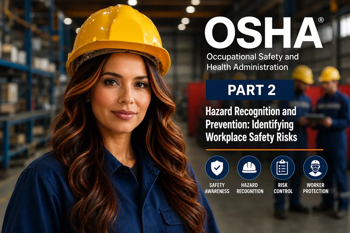 HR professional teaching OSHA hazard recognition and prevention strategies to identify workplace safety risks, improve OSHA compliance, and reduce workplace injuries.